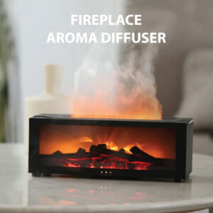 Fireplace Aroma Diffuser 150ml 7 Color Flame With Remote Control Cool Mist Humidifier Auto ShutOff Timer For Home Office