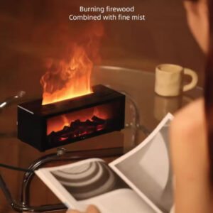 Fireplace Aroma Diffuser 150ml 7 Color Flame With Remote Control Cool Mist Humidifier Auto ShutOff Timer For Home Office