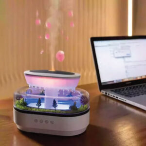 Rain Drop Aroma Diffuser Cloud Cool Mist Humidifier Water Drip Micro Landscape Aroma Diffuser with 7 Night Light Aromatherapy Diffuser for Bedroom